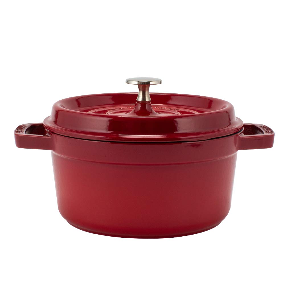 Staub Pico Cocotte Kulatý hrnec 20 cm Smaltovaný hrnec Rund Brater třešeň Pico Cocotte Hrnec Stylové nádobí Kuchyňské nádobí [Staub Hrnec] Cherry/Red