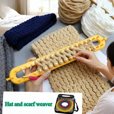 DIY Plastic Weaving Loom Knitting Kit Durable Portable Handmade Craft Rectangle Wool Knitter DIY DIY Machine Sewing Tools Loom