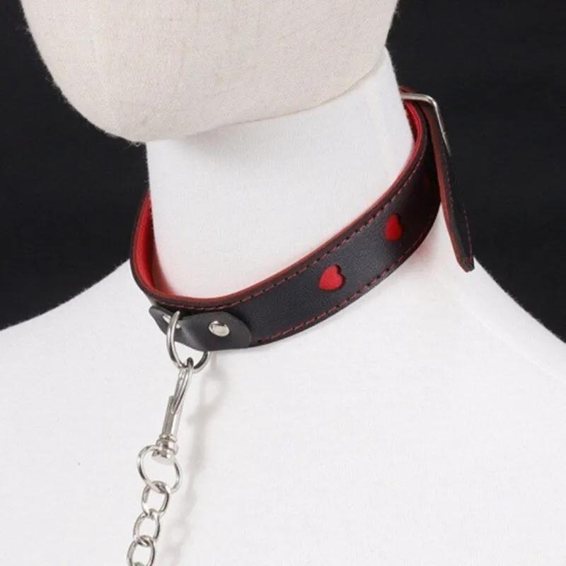 Adjustable Bandage Collar and Leash Sex Slave Necklace Pu Leather Bdsm Choker for Women Sexo Restraints Collar Adult toy