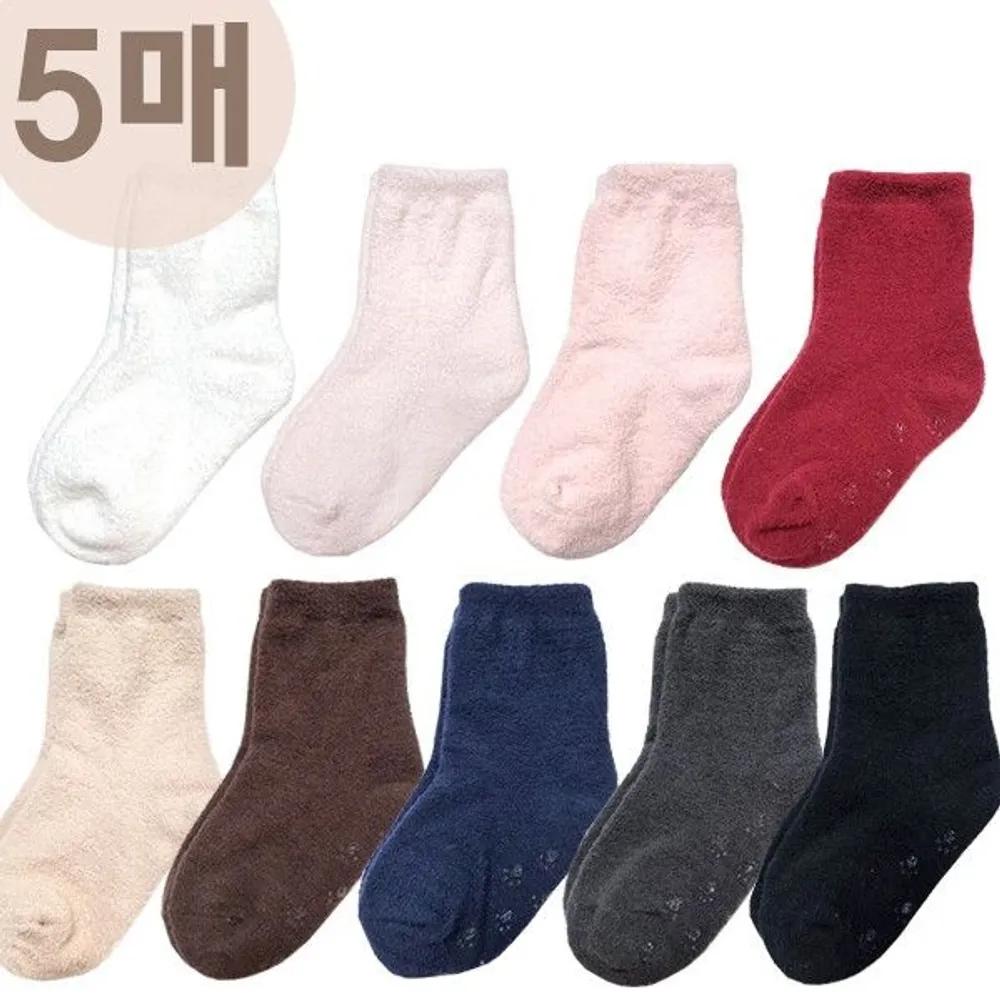 [J.Cotton] Kids Winter Warm Sleeping Socks Baby Toddler Socks 5 Pairs 4 consecutive pink 5 sets