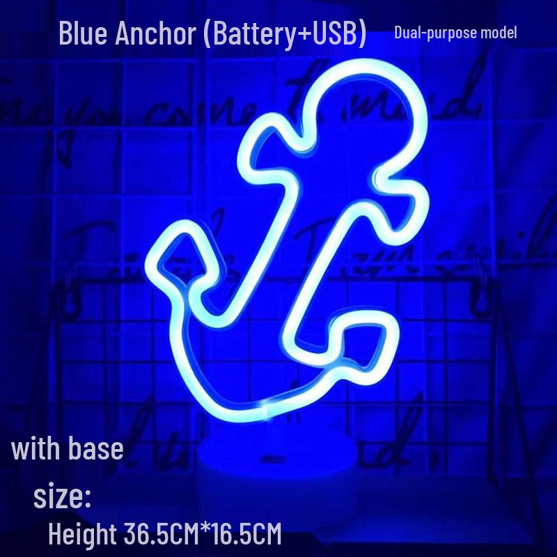 Korean Style Flamingo LED Neon Night Light - Decorative Christmas Fairy Accent with Round Base