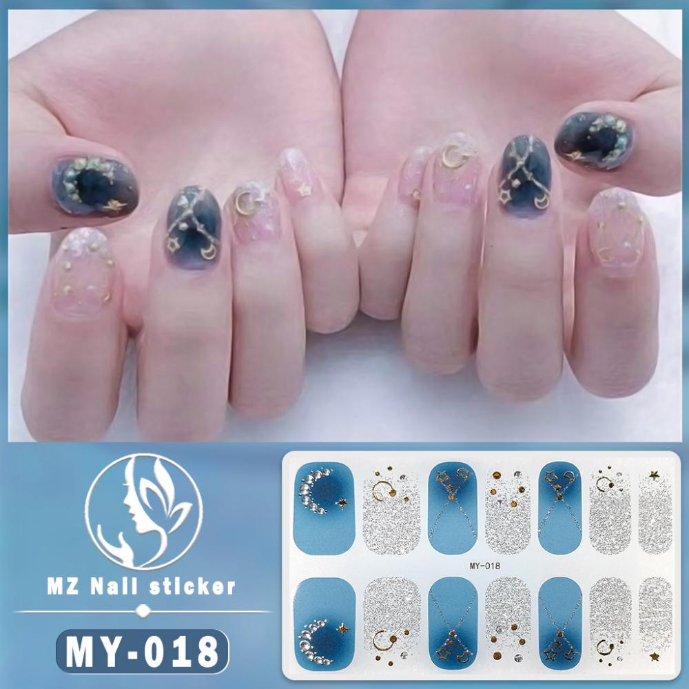 Dreidimensionaler wasserdichter No-Bake Gel-Nagellack-Film Vollsticker Imitations-Diamant-Nagelfilm-Papier Nagelfilm-Papier