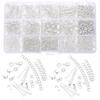 1260Pcs/Set Lobster Clasp Bead Flat Pins End Extension Chain Connector Clasp Kit for DIY Bracelet Necklace Jewelry Making