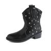 Big Size Explosive European and American Fashion Round Head Metal Rivets Belt Buckle Martin Boots Foreign Trade Women's Boots