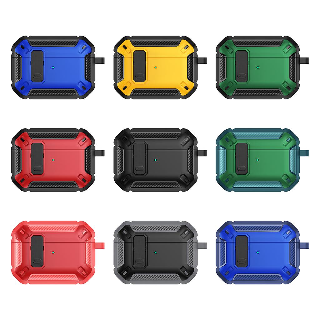 Security Lock Case For AirPods Pro 3 Pro 2 1 airpods 4 Cover TPU PC Protective Cases Fundas Earphone Accessories With Hook