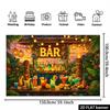 Toile de fond Tiki Bar 2D, Bannière de fond photo pour fête de cocktail Luau Hawaïen Tropical