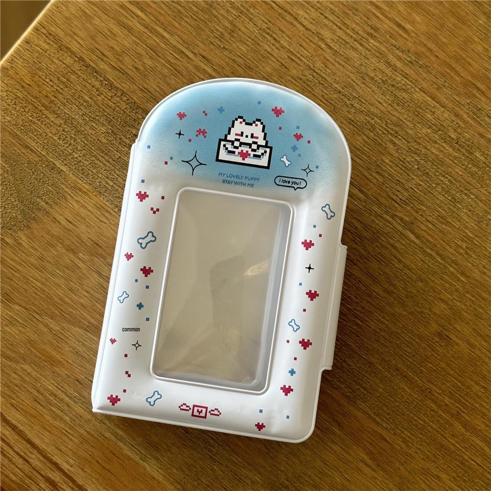 Original 3-tums tryckknapp Pixelkatt Kortalbum för Polaroids och Idolkort