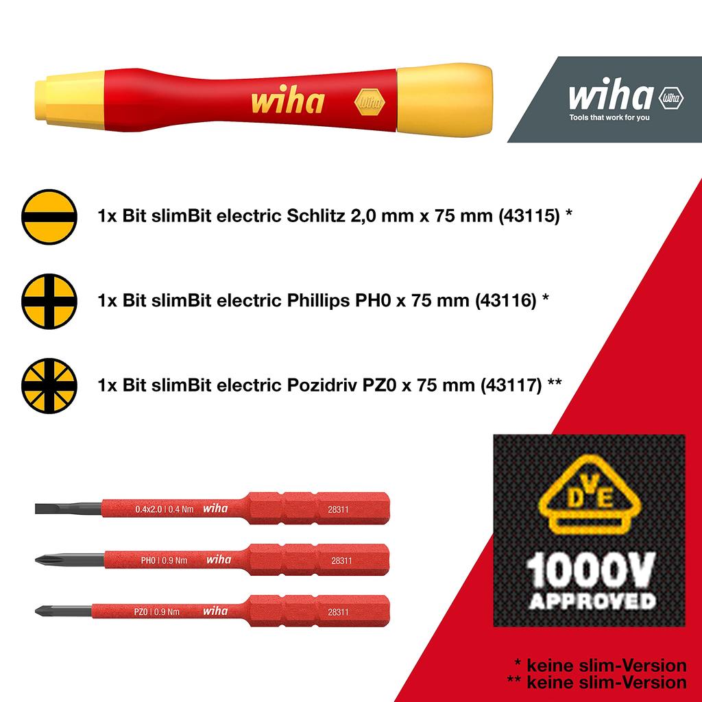 Noga Waters Wiha Pico Finish Izolovaná Precizní Štíhlá Vario Sada HQZ316SET4 Sada, 4,