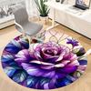1pc Rose StainedGlass Office Round Area Rug, Indoor Mat Suitable ForOffice, Under Office Chairs Bedroom Living Room Home Decor, Room Deco  D091