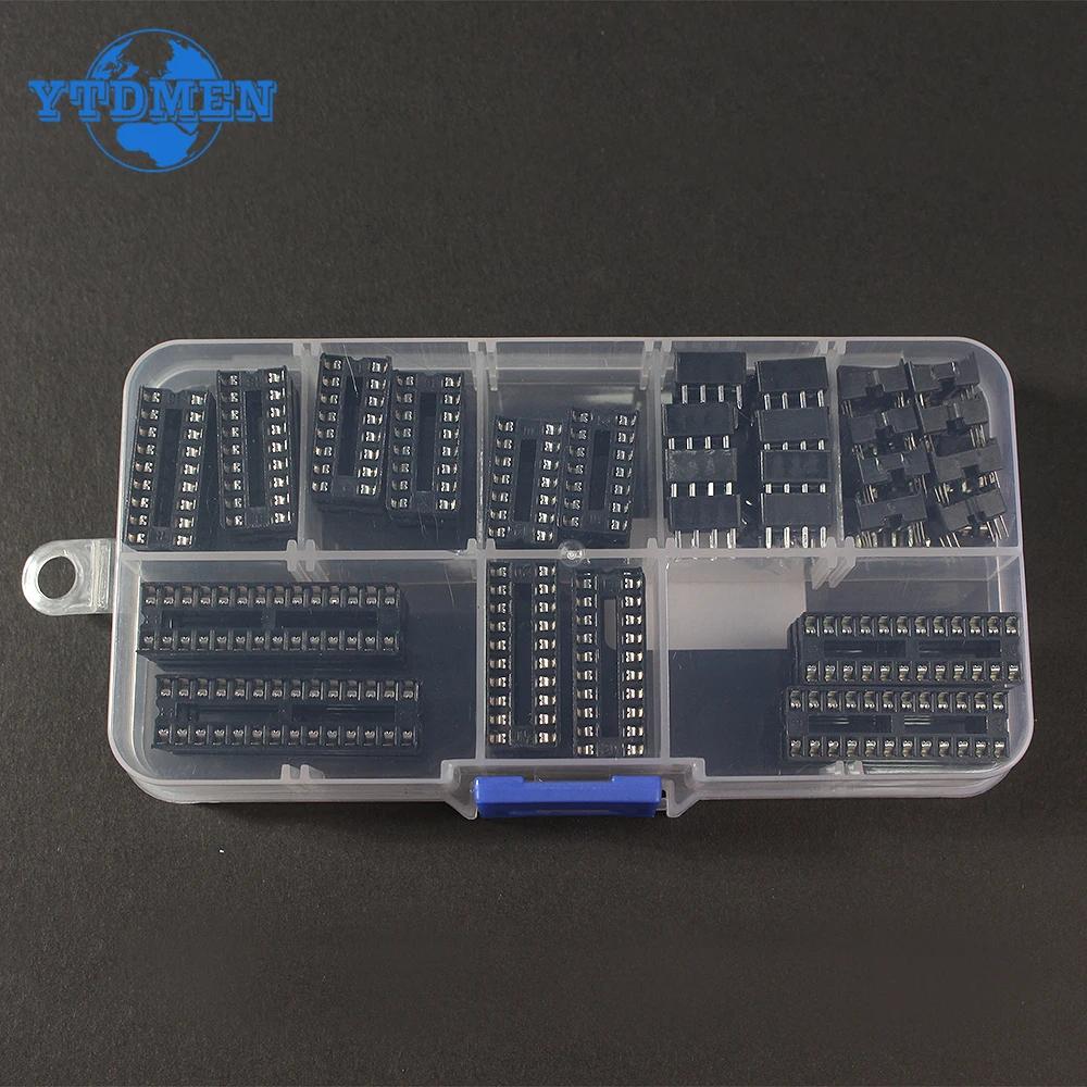 66 Stück DIP IC Sockel Adapter Löt-Typ 6 8 14 16 18 20 24 28 Pins IC Sockel Set Elektronisches DIY Sortimentskit MCU Sitz