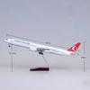 Model Airplane Statue Scale 1:157 Airplane Model Turkey Airlines B777 with LED Light(Touch or Sound Control) for Decoration or