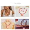 Polymer Clay Flowerwomen Jewelry Set Cute  Seaside Beach Colorful Flower Earrings Girls Sweet Beaded Chain Necklace Girl