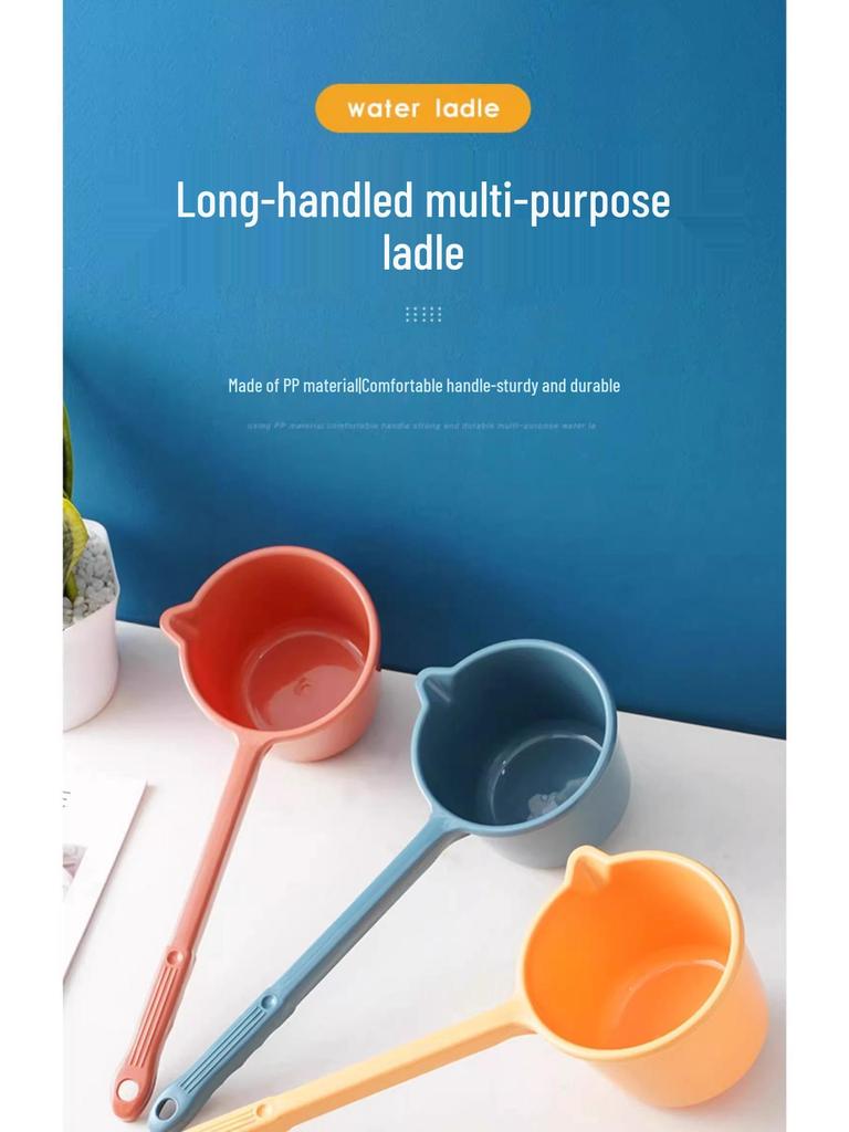 Long-Handled Plastic Water Ladle for Baby Bathing and Hair Washing