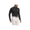 adidas Frío.Listo Jersey de Cuello Alto Sencillo Cómodo Manga Larga Camiseta Tops para Hombre Negro IW1388