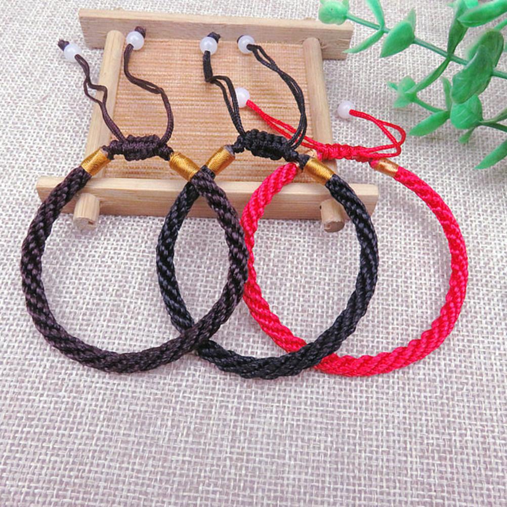 

12Pcs Red Rope Bracelets Stylish Weaved Bracelet Jewelry for Couples Fashion Dress Up Bracelet Small Gift for Girlfriend Family чорний