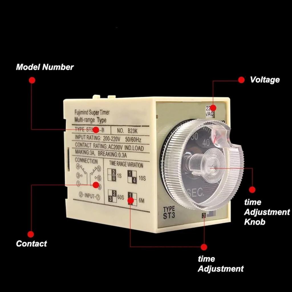 AC 220V Delay Timer Time Relay JSZ3A-B A C D 220V 24V 10S 60S Minute with Base(220V)
