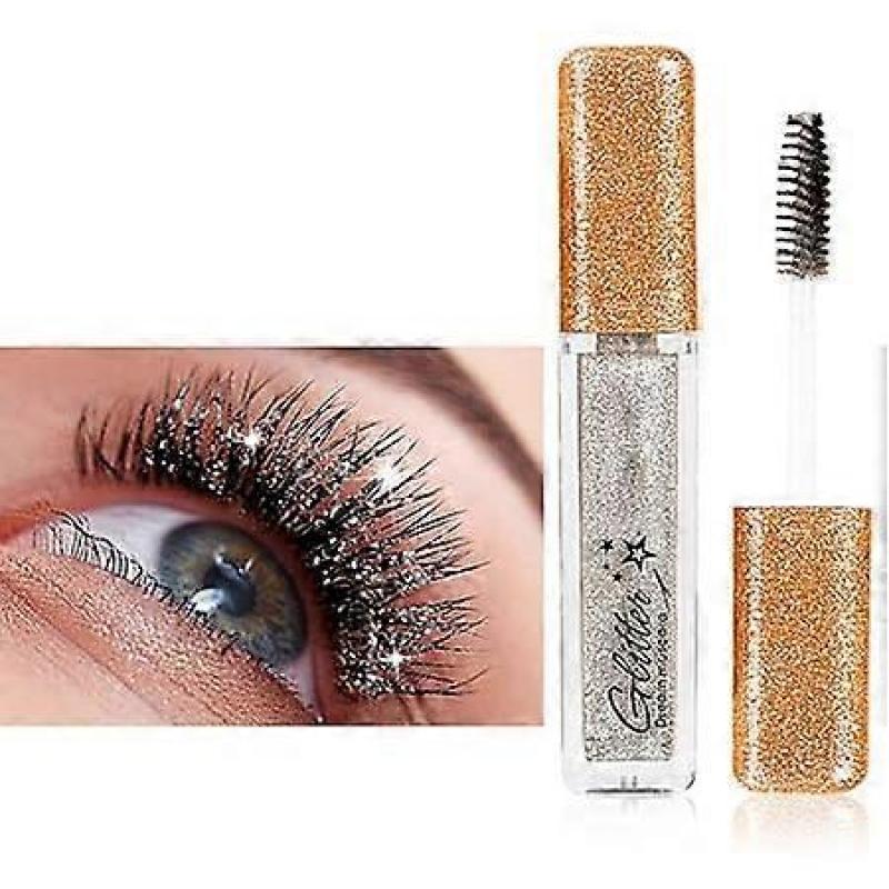 Bunte Mascara, Glitzer-Mascara, Augen-Make-Up, Extra Lange Wimpernverlängerung & Volumen Wimperntusche, Wasserfest, Langlebig, Natürlich