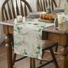 Plant Green Leaves Spring Atmosphere Linen Table Runner Kitchen Table Decoration Tablecloth