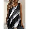 T-shirt da Donna Estiva Senza Maniche Stampa 3D Moda Versatile Traspirante Tendenza Casual