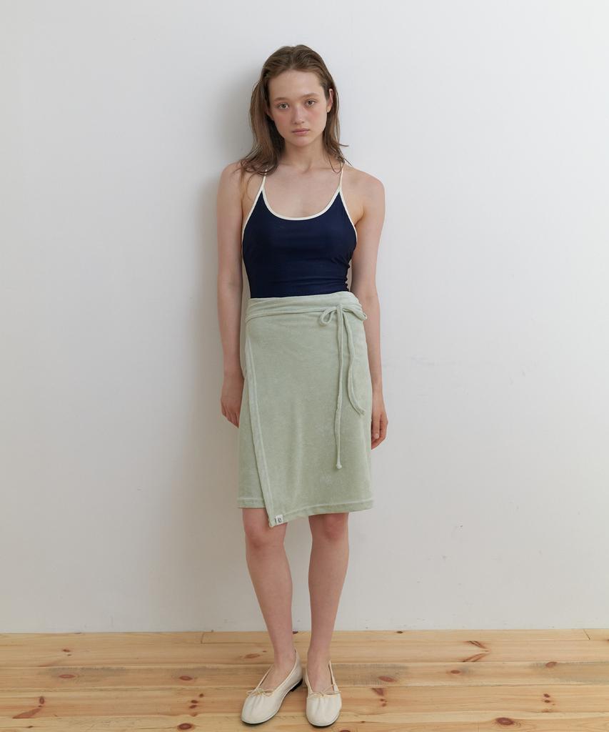 I Ulai Terry Wrap Skirt Mint