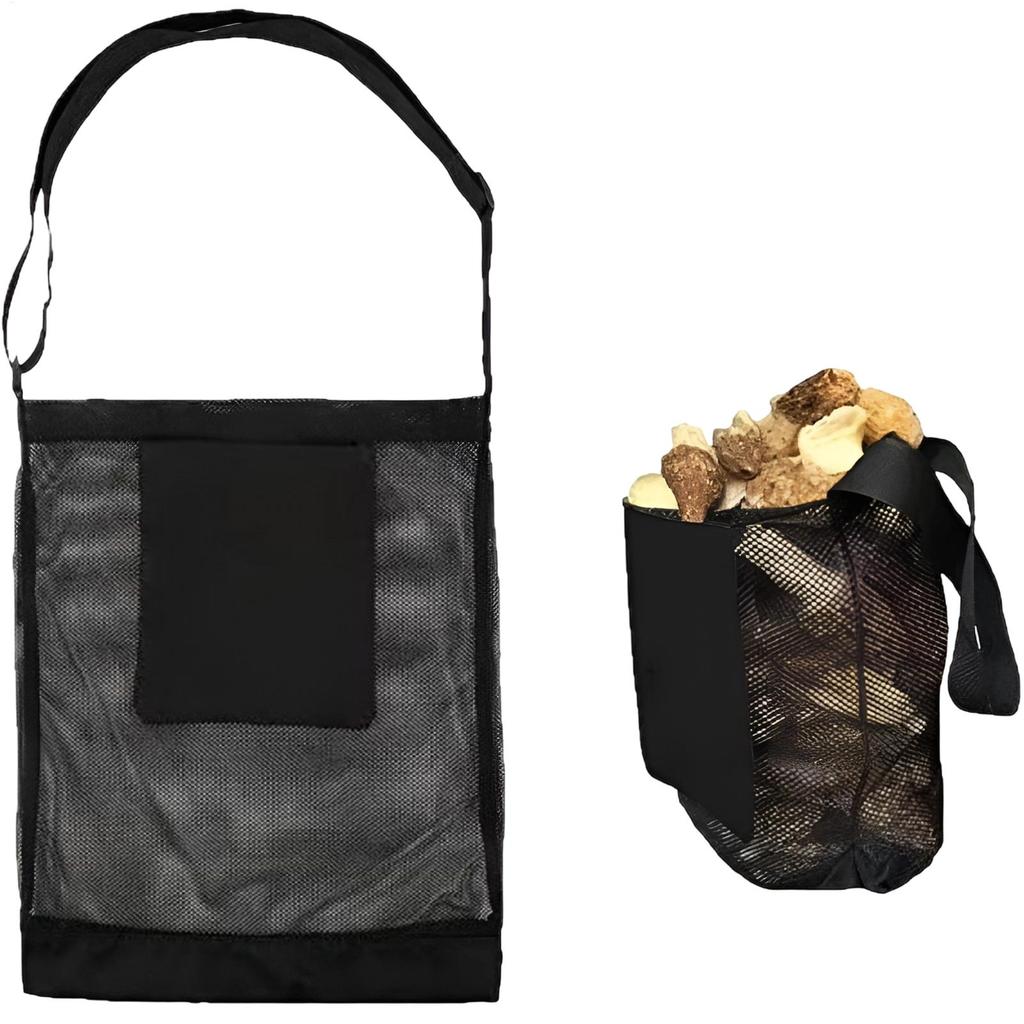 Mushroom Foraging Bag Mesh Picking Pouch with Adjustable Strap Portable Foldable Pouch for Collection Hunting Storage Garden