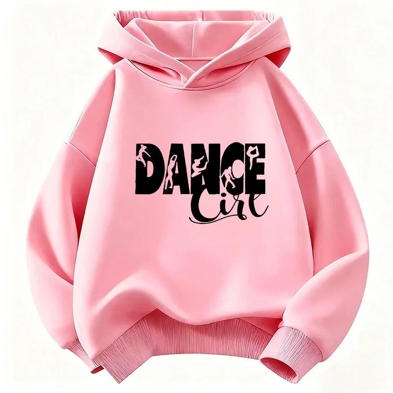 Dance Girl Letter Printed Hoodie Kids Children's Sweatshirt Hoody 90s Girls Autumn Winter Casual Hoodies