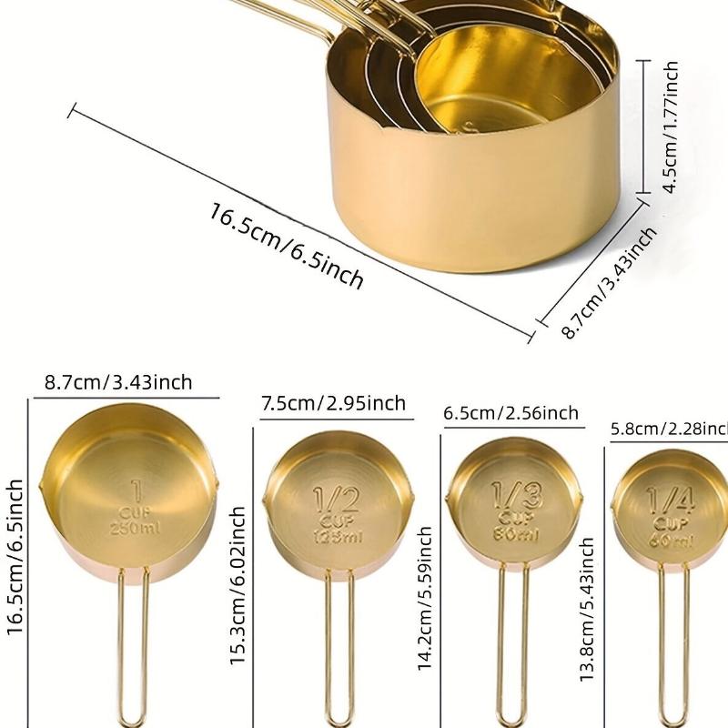 8pcs Stainless Steel Measuring Spoons and Measuring Cups Set Kitchen Accessories Baking Tea Coffee Spoon Measuring Tools