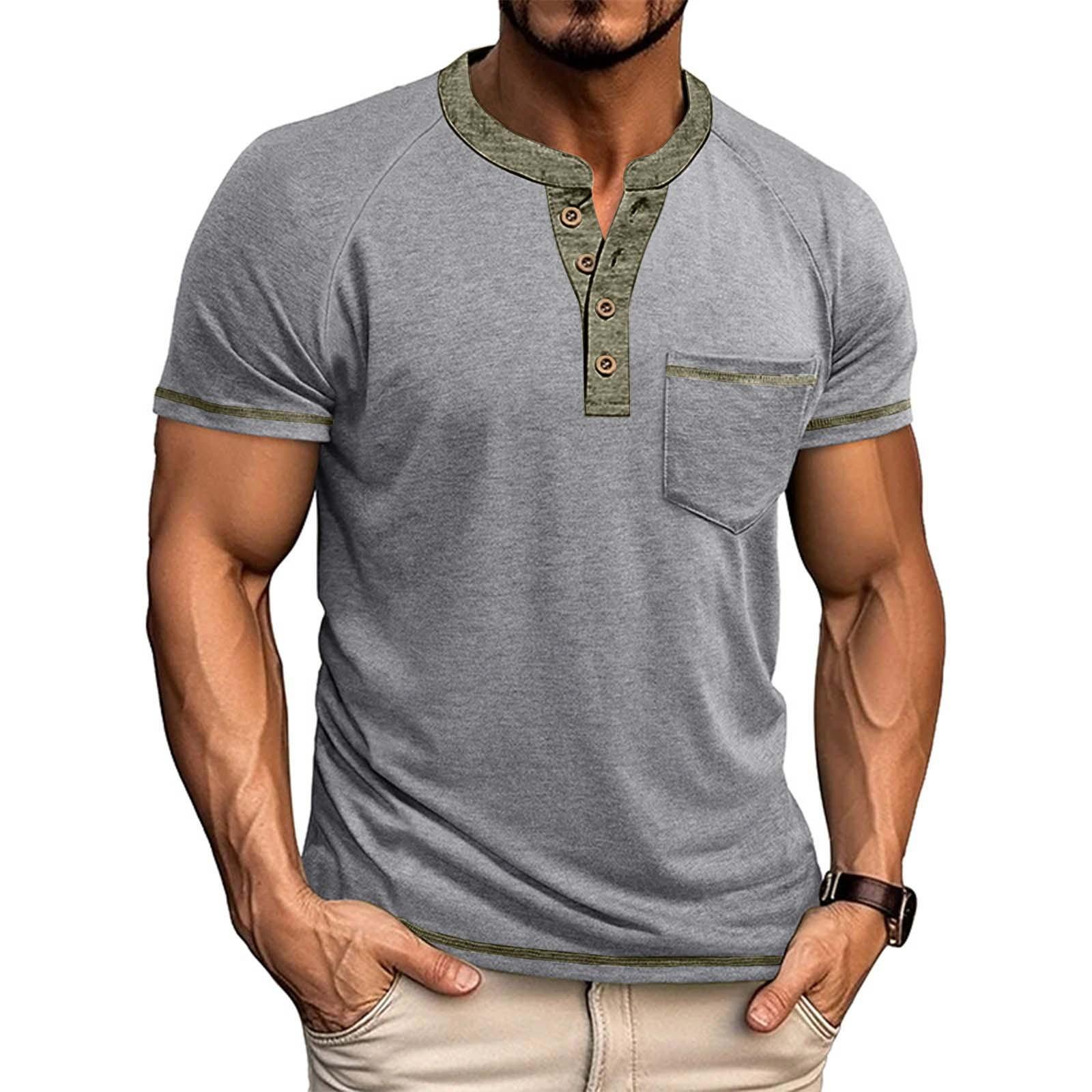 

Мужская футболка с коротким рукавом и карманным воротником, повседневный топ с лацканами XXXL