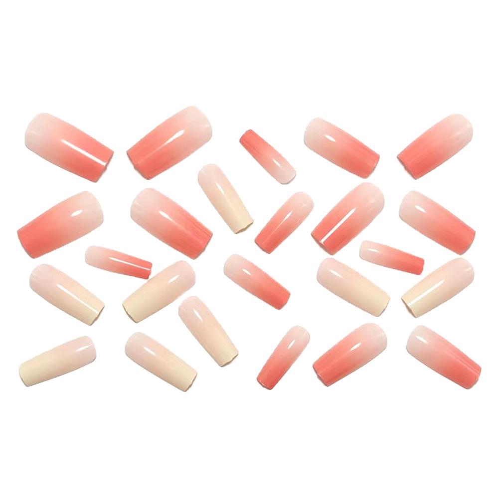 Medium-Length Gradient Bean Paste Color Detachable Nail Art Stickers