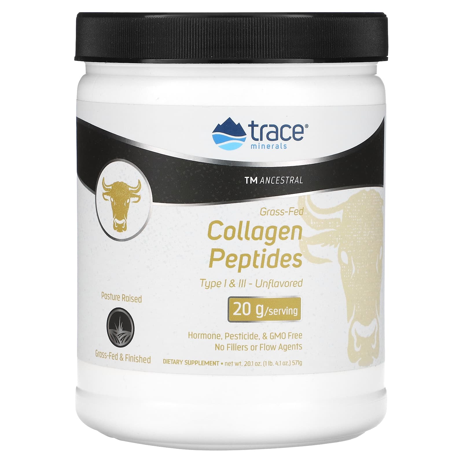 

Grass-Fed Collagen Peptides, Unflavored, 1 Lb. 571 G (4.1 Oz)