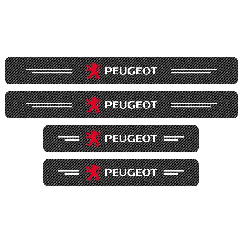 

For Peugeot Car Door Plate Carbon Fiber Threshold Protector Sticker Decals For Peugeot 408 4008 308 3008 Rifter 5008 508 2008 20 коричневый