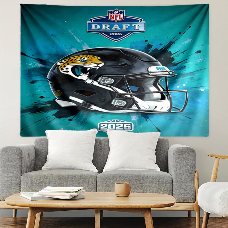Jacksonville Jaguars logo Tapestry for Bedroom Aesthetic Classroom Tapestries Wall Hanging for Living Room Dorm Office,Ideal Creative Gift