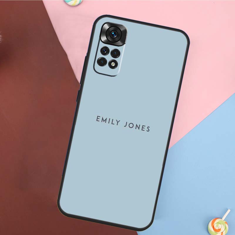 Personalised Custom Name Pastel Case For Redmi Note 12 Pro 8 9 10 11 Pro Note 9S 10S 11S 8T Redmi 10 12C 9C 10A 10C Cover