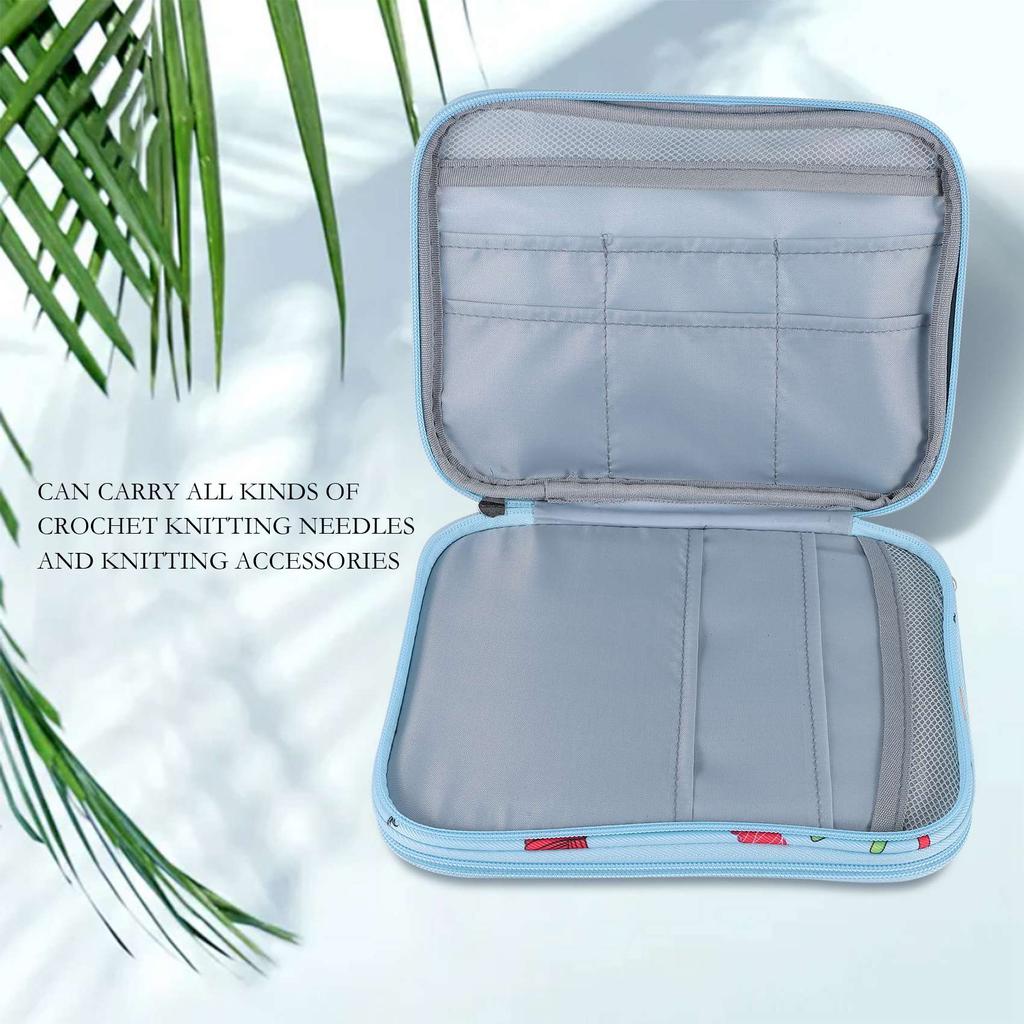 A20F-Empty Knitting Needles Case Travel Storage Organizer Storage Bag For Circular Knitting Needles And Accessories Kit Bag
