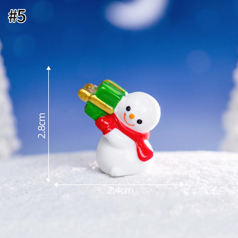 Mini Harz Weihnachtsschmuck 3D Desktop Mikro-Landschaft Weihnachtsmann Miniaturen Schneemann Figur Weihnachten Neujahrsgeschenk