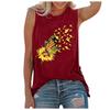 Women Summer Printing Sleeveless Shirt Casual Tank Tunic Tops Blouse