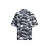 Neo All Over Print Square Neck Casual Short Sleeve Shirt Unisex Shirts Black IA5339