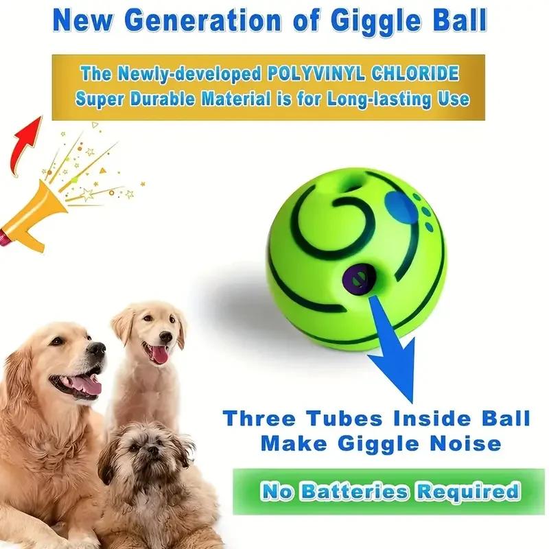 Wobble Wag Giggle Glow Ball Interactive Dog Toy With Fun Giggle Sounds When Rolled Shaken Glowing Pet Toy For Dogs