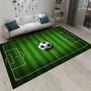 3D Cartoon Lawn Carpet – Football Field Theme, Soft Non-slip Mat for Bedside, Living Room, Bedroom, Entrance, Bathroom