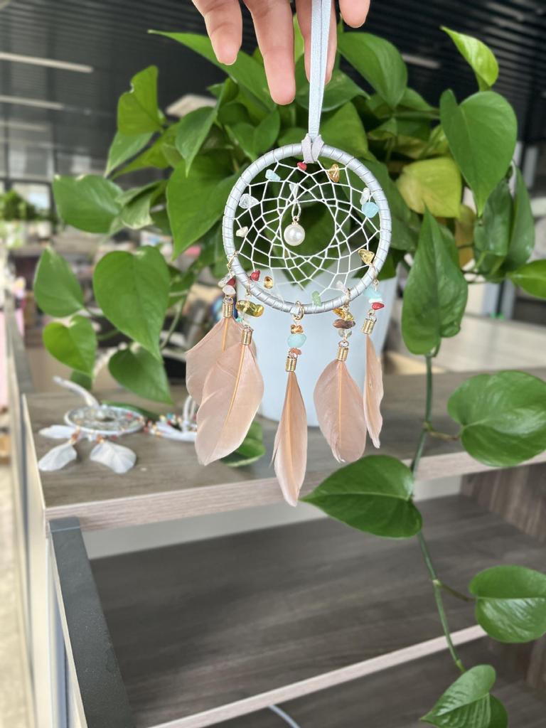 Creative Chicken Feather Dream Catcher for Car, Home, and Bedroom Wall Decoration