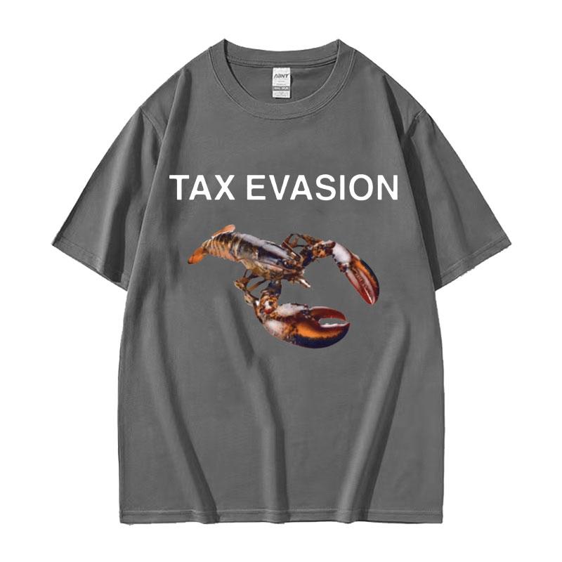 Unikanie Podatków Homar Śmieszny Mem Graficzny T-shirt Męski Damski Odzież Casualowa Modny T-shirt Męski Oversize Bawełniane Koszulki Topy