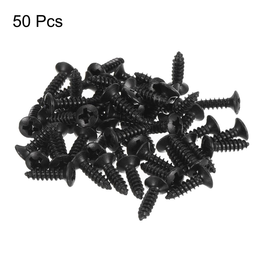 Uxcell 50 szt. Czarne 3 mm Śruby do pickguardu gitary elektrycznej i basowej dla SQ ST TL Śruby montażowe do płyt przeciw rysowaniu Gitary,