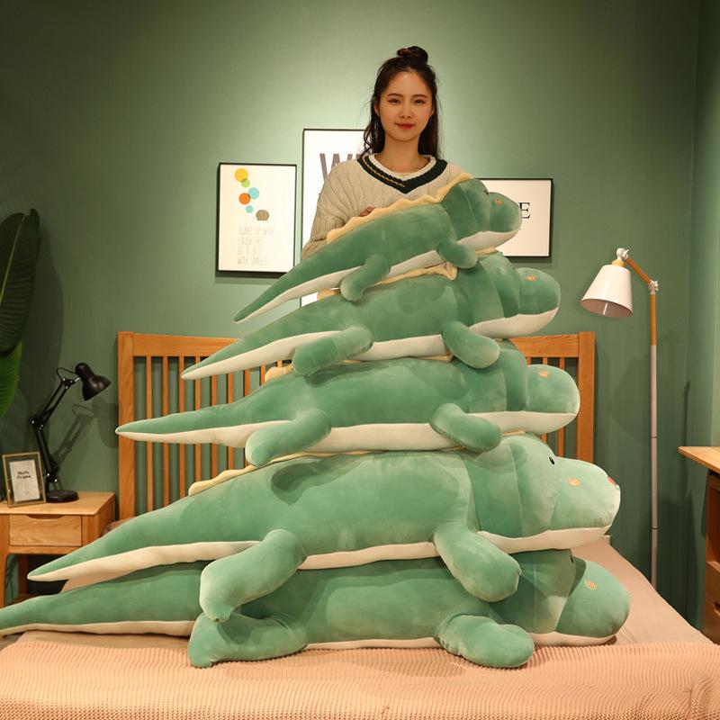 Soft Crocodile & Dinosaur Plush Body Pillow for Girls - Back Cushion & Leg-Clamping Sleeping Doll