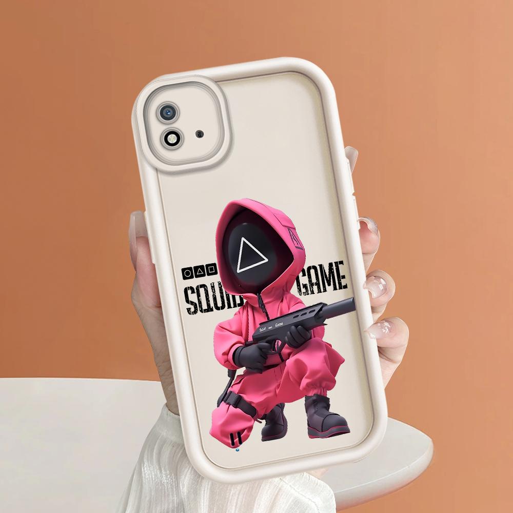 Soft Silicone Square Ladder Printing Pattern Phone Casing Full Cover Camera Shockproof Protection Rubber Case for OPPO Realme