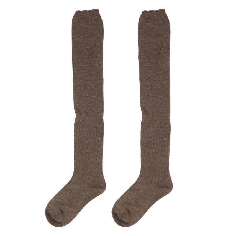 Chaussettes hautes montantes pour femmes, chaudes, longues, tube, JK, couleur unie, cuisse, jambière, bottes longues, chaussettes de protection du genou épissées