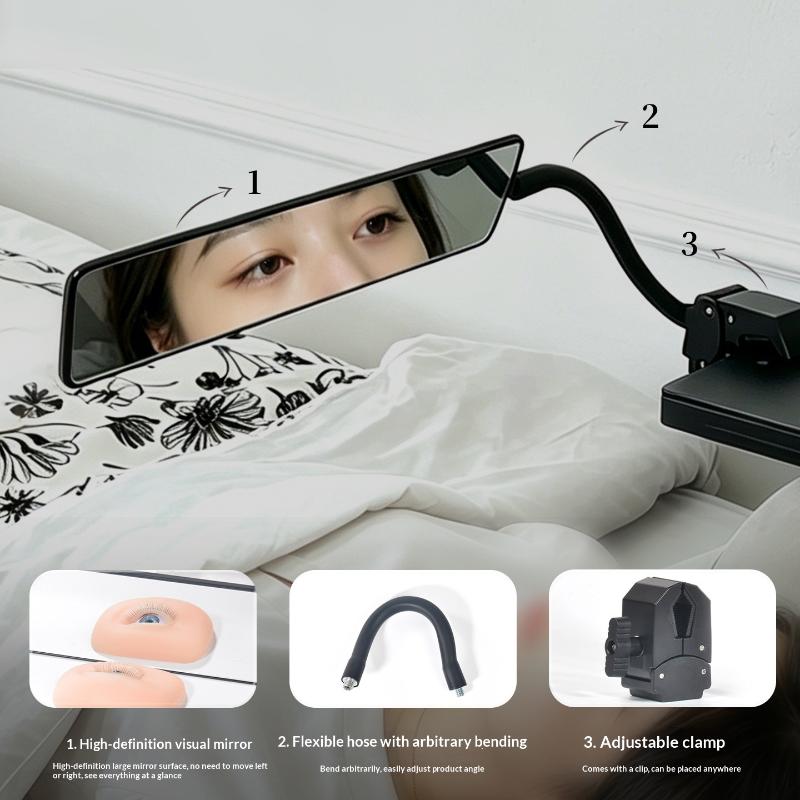 HD Anti-Beschlag Wimpernverlängerung Inspektionsspiegel 1 Stück Langes Streifendesign für Wimpernstylisten Schönheitsstudio Zuhause Verpflanzung