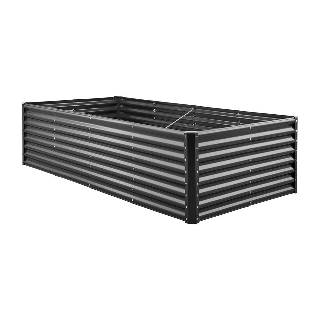 Metal Raised Garden Bed, 2.4 X 1.2 X 0.6 M Outdoor Galvanized Planter Garden Box, Open Bottom Design, Large Planter Raised Bed for Growing Vegetables,