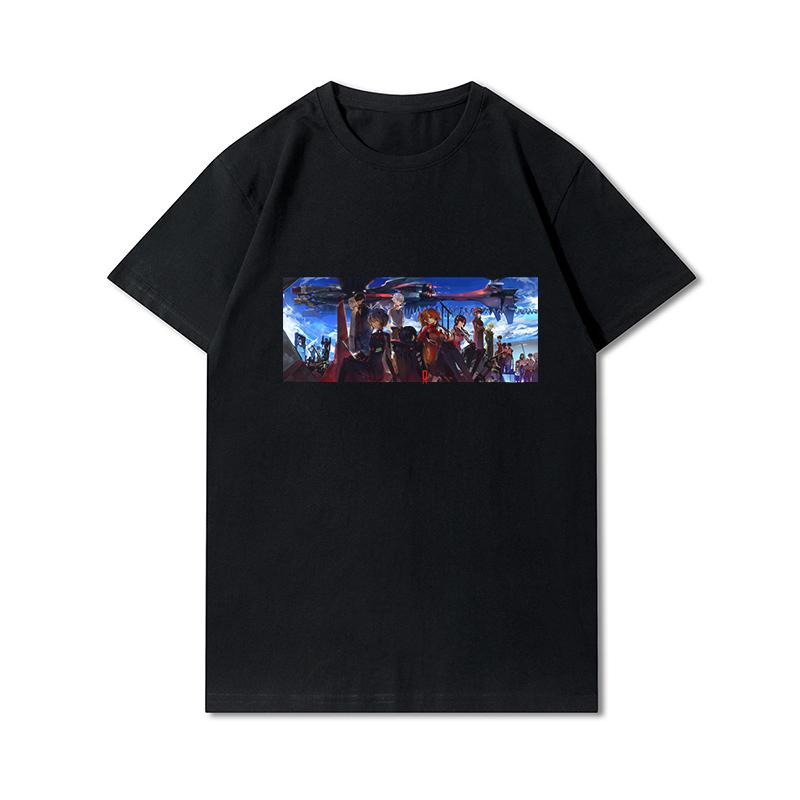 Herre Premium bomull Harajuku T-skjorte Evangelion Asuka Plakat Anime skjorte print T-skjorter Funny Style rundhals bomull T-skjorte Uformelle T-skjorter