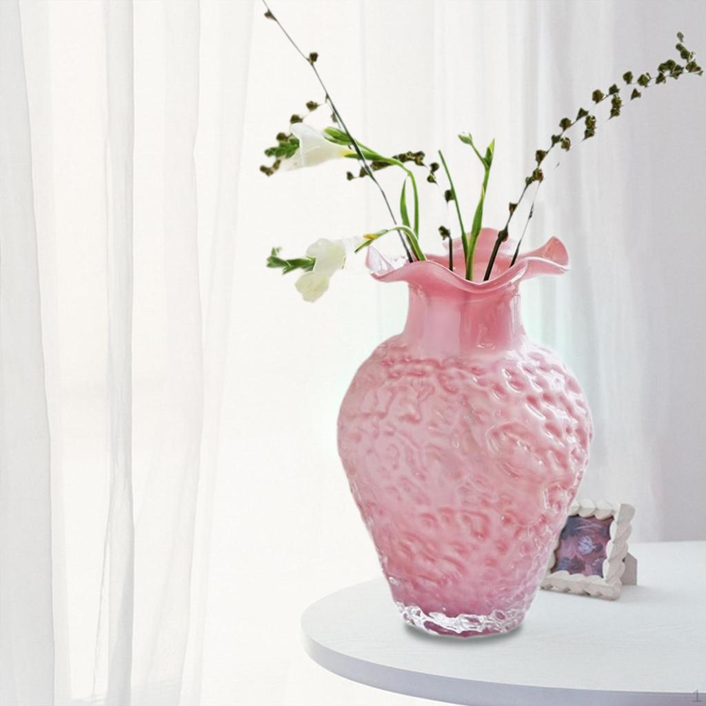 Strawberry Vase Home Decoration Glass Handmade Accessories Jar Ornament Flower for Table