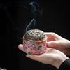 Traditional Ceramic Incense Burner Cloisonne Plate Handmade Incense Holder Sandalwood Aromatherapy Burner Home Decor Meditation